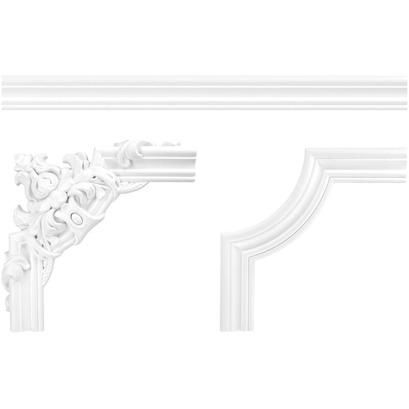foto del prodotto grand decor bordo per parete e soffitto fregio stucco pu resistente agli urti cr807 a b barra piatta da 2 metri cr807