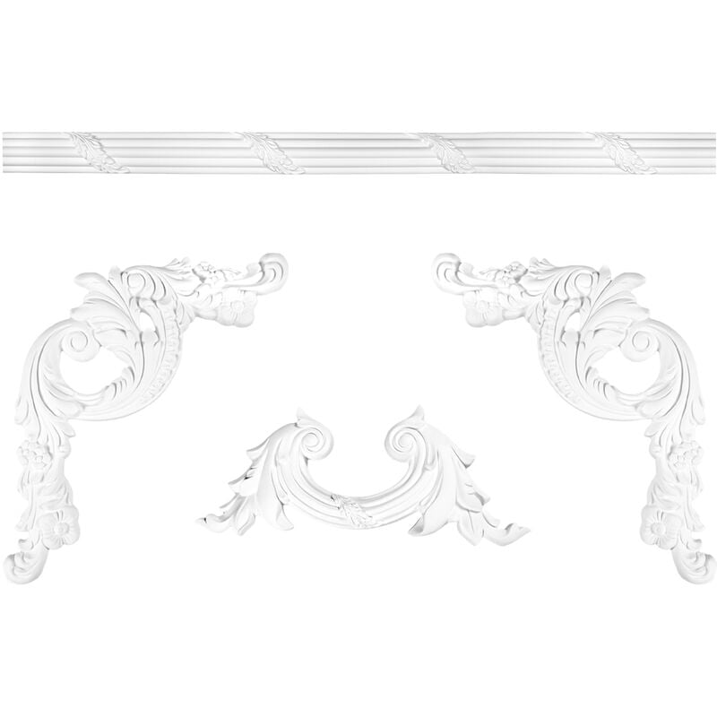 foto del prodotto grand decor - bordo per parete e soffitto fregio stucco pu resistente agli urti cr929 a b segmento cr929bl - 515 x 360 x 20 mm