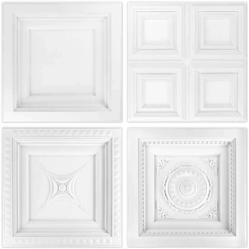 foto del prodotto grand decor piastrelle da soffitto in pu stucco piastra decorazione 60x60cm selezione r210