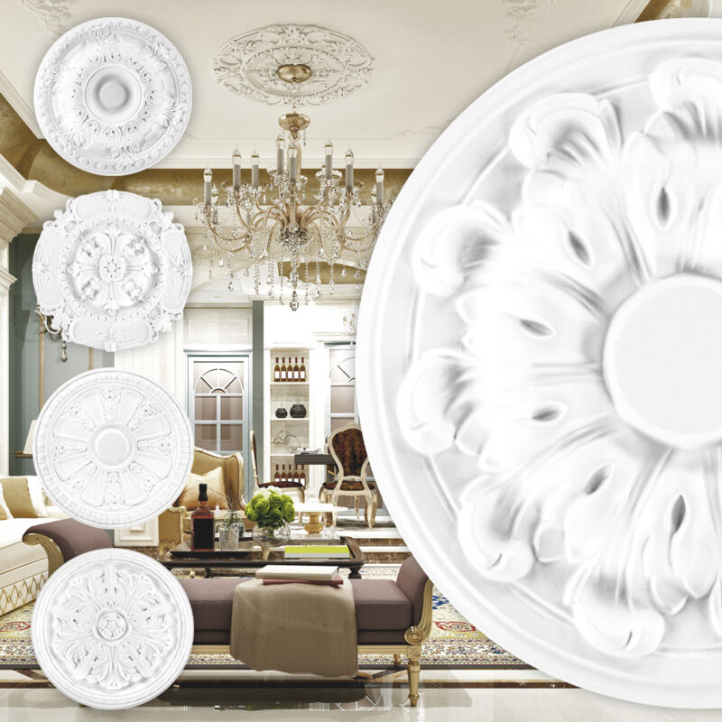 foto del prodotto grand decor - rosone in pu - decorazione interna, stucco per soffitto e parete, materiale duro - r101-r124 r115 - 20 cm