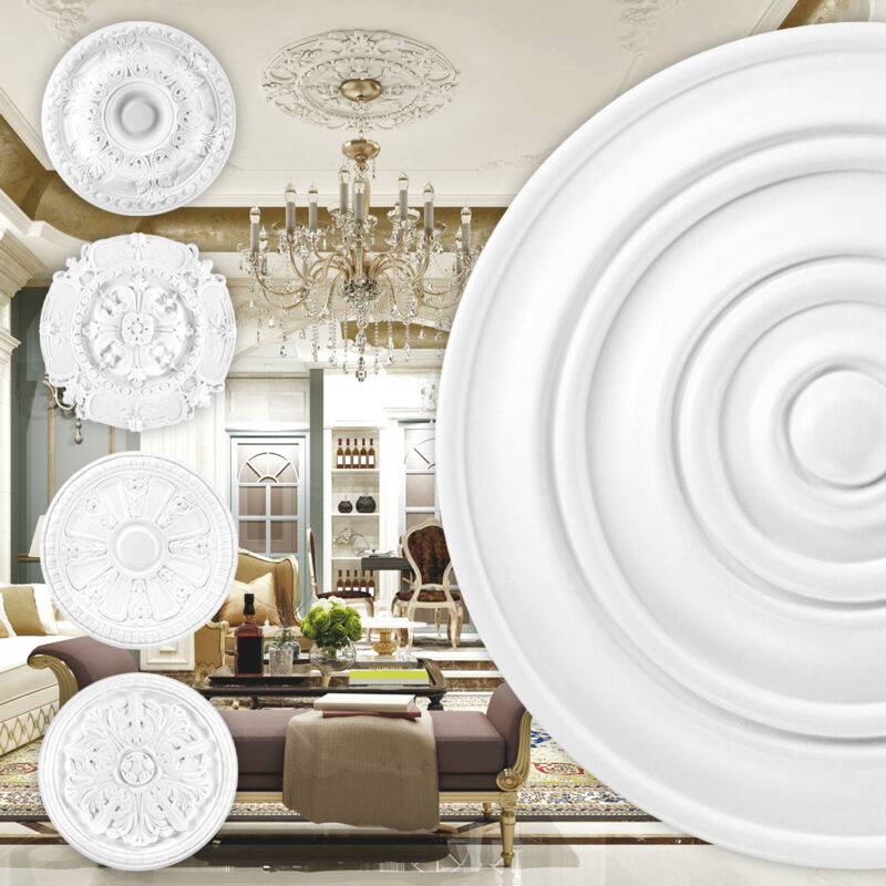 foto del prodotto grand decor rosone in pu decorazione interna, stucco per soffitto e parete, materiale duro r101 r124 r118 34 cm