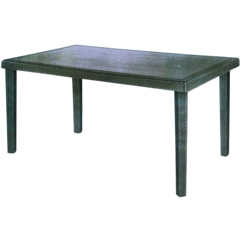 foto del prodotto grand soleil tavolo in resina rettangolare da giardino effetto rattan boheme black