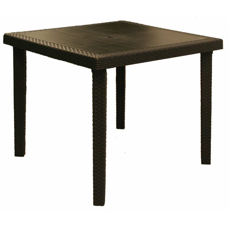 foto del prodotto grand soleil tavolo quadrato in resina effetto rattan boheme black