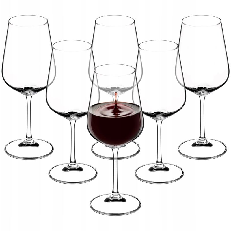 foto del prodotto grande calici da vino rosso 450ml, set di calici eleganti e raffinati in cristallo di titanio per degustazioni set da 6 kadax
