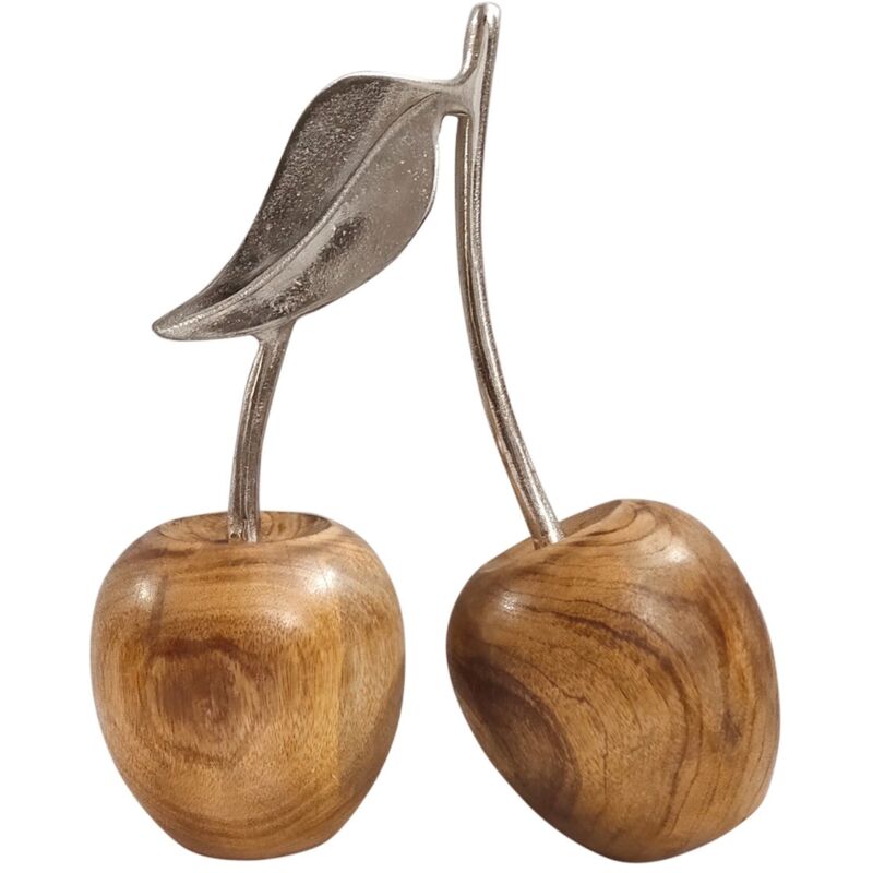foto del prodotto grande ciliegio in legno di mango e alluminio per decorazioni domestiche e regali originali