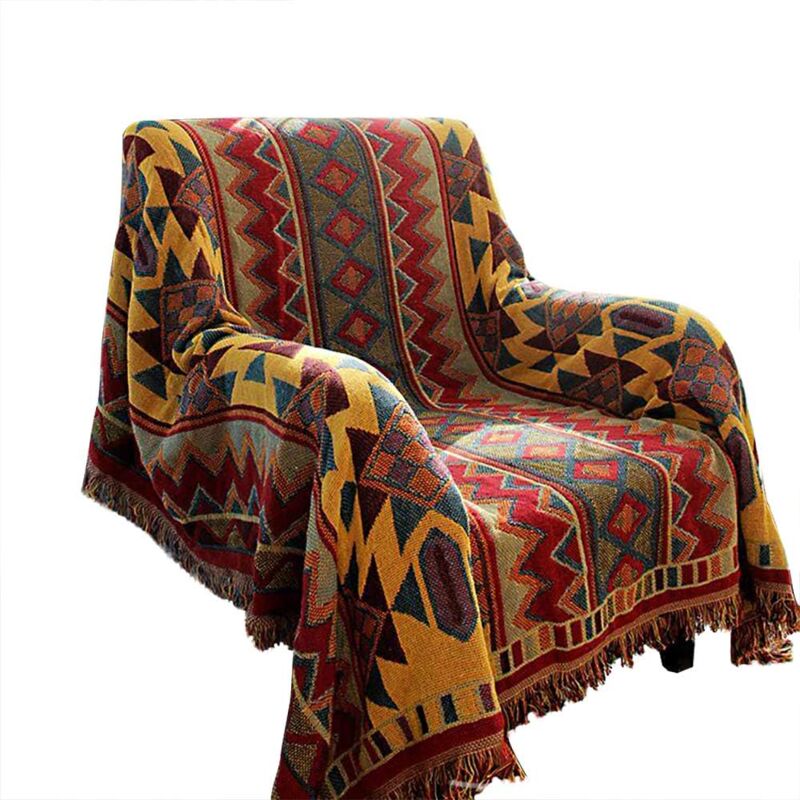 foto del prodotto grande coperta scozzese in cotone lavorato a maglia jacquard, boh mien, morbida, lavabile, per divano, poltrona, camera da letto 90 150 cm,