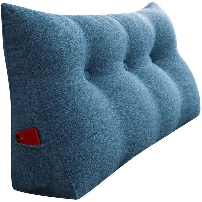 foto del prodotto grande cuscino a cuneo per il riposo a letto, cuscino lungo per la lettura, cuscino decorativo per la testiera, cuscino triangolare per la schiena,