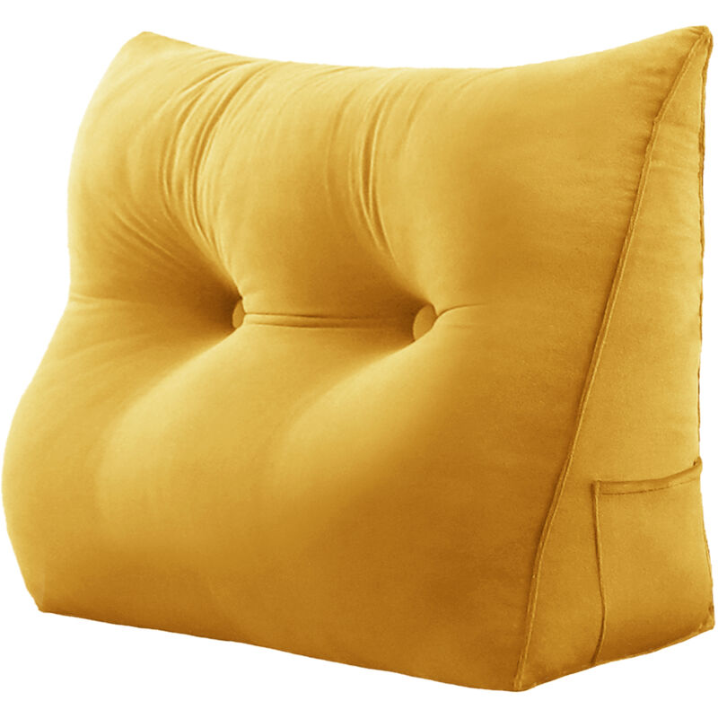 foto del prodotto grande cuscino a cuneo per il riposo a letto, cuscino lungo per la lettura, cuscino decorativo per la testiera, cuscino triangolare per la schiena,