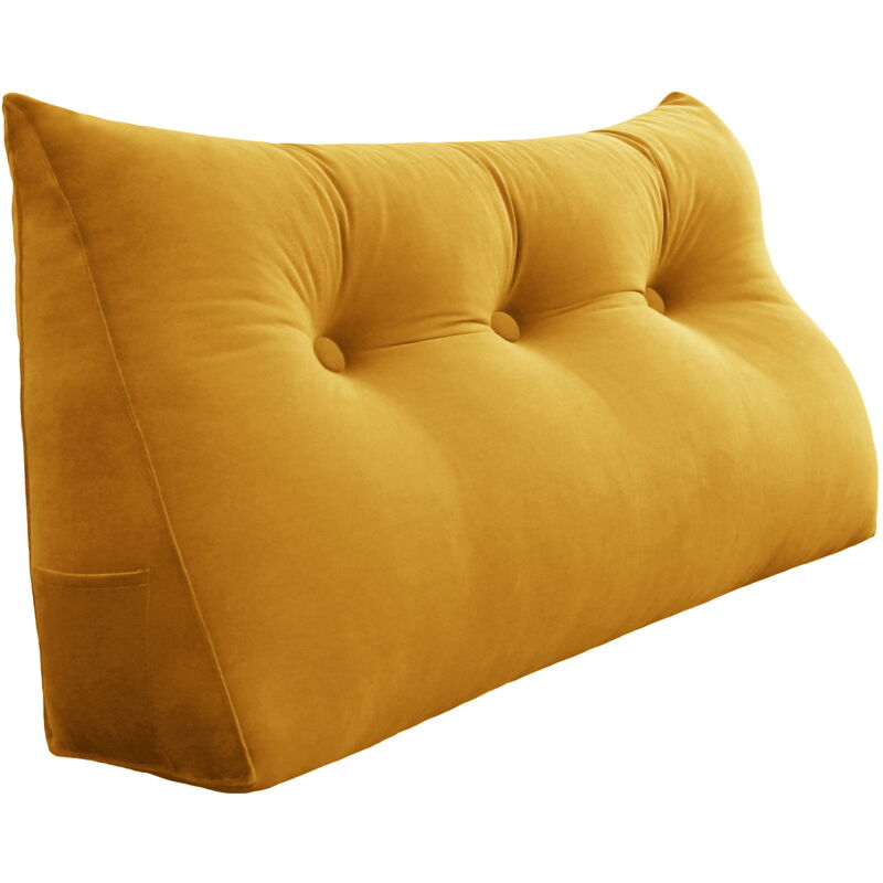 foto del prodotto grande cuscino a cuneo per il riposo a letto, cuscino lungo per la lettura, cuscino decorativo per la testiera, cuscino triangolare per la schiena,