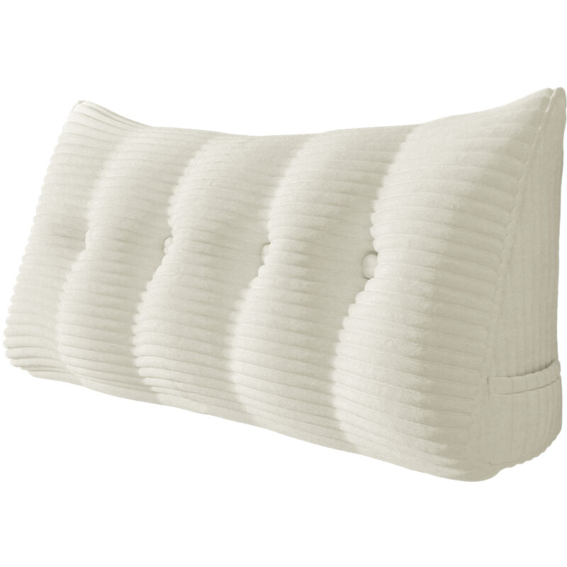 foto del prodotto grande cuscino a cuneo per il riposo a letto, cuscino lungo per la lettura, cuscino decorativo per la testiera, cuscino triangolare per la schiena,
