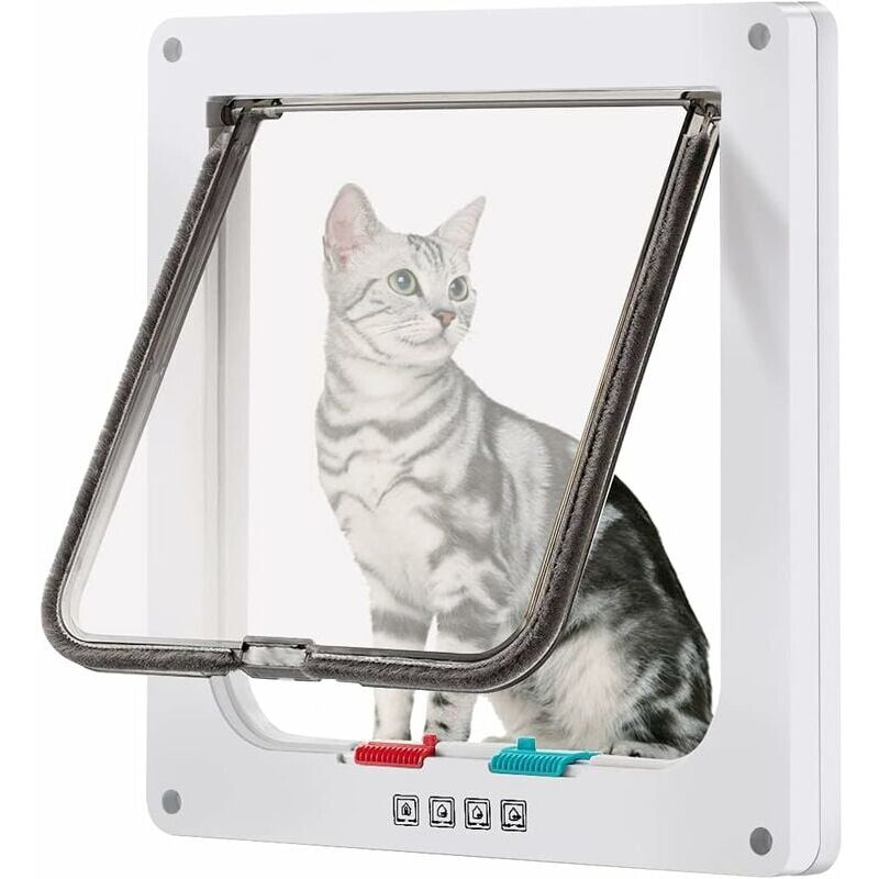 foto del prodotto grande gattaiola dimensioni esterne 27,94 cm x 24,89 cm , gattaiola con serratura a 4 vie per finestre e porta scorrevole in vetro per cani di