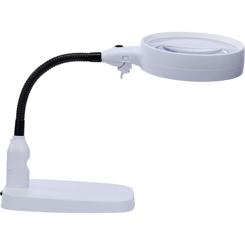 foto del prodotto grande lente d'ingrandimento 10x con luce e supporto, design pieghevole con lampada d'ingrandimento a 6 led per lavori ravvicinati