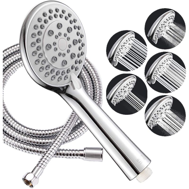 foto del prodotto grande soffione doccia, soffioni doccia per bagno a risparmio idrico, soffione doccia anticalcare, tubo flessibile in acciaio inox da 175 cm