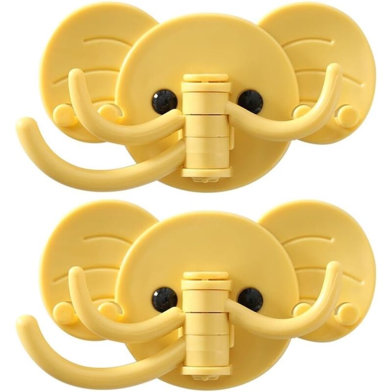 foto del prodotto grandi ganci girevoli da parete a forma di elefante, ganci girevoli da parete a forma di animale appiccicoso per portasciugamani, bagno, cucina,