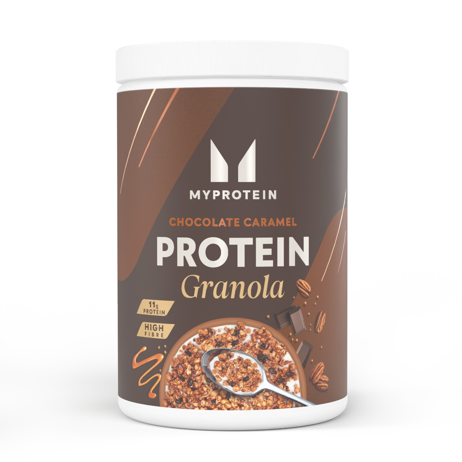 foto del prodotto granola proteica cioccolato e caramello