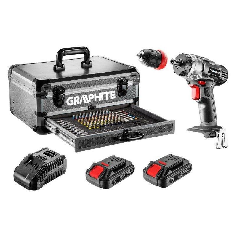 foto del prodotto graphite avvitatore batteria 2x18v con valigetta e accessori
