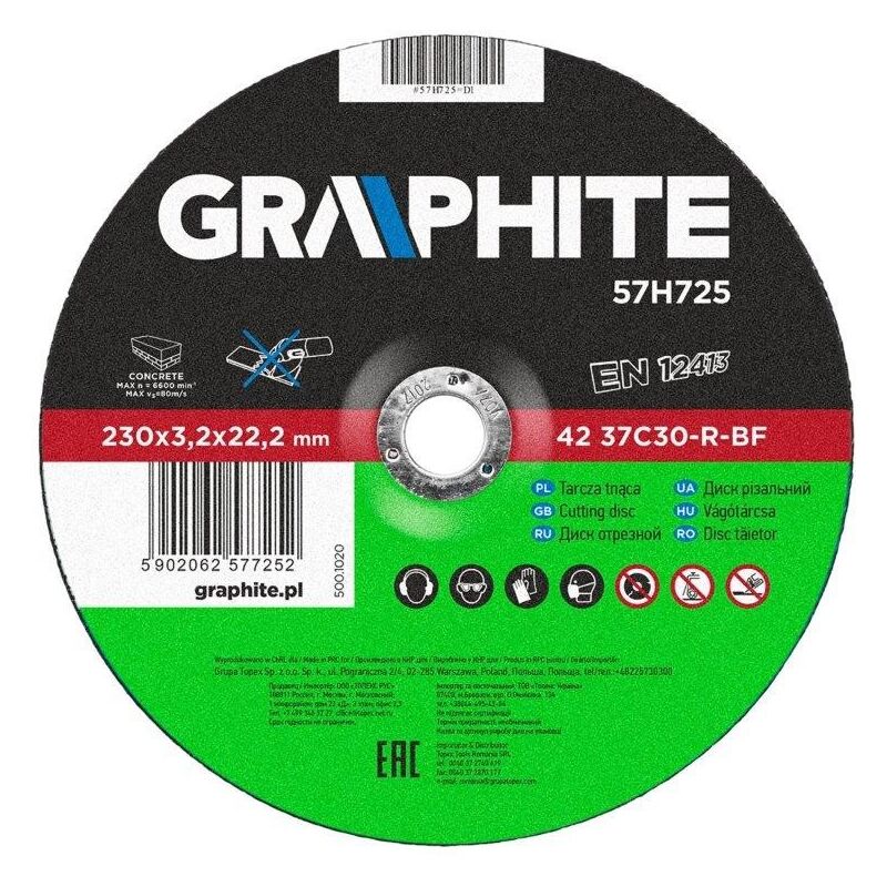 foto del prodotto graphite disco da taglio per pietra, 42 37c30 r bf