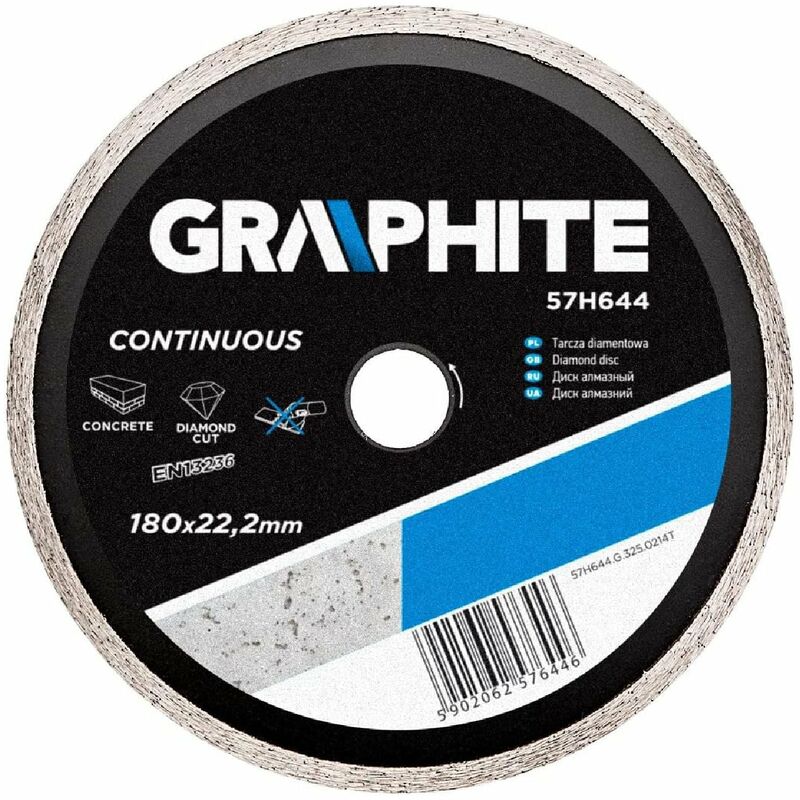 foto del prodotto graphite disco diamantato per ceramica, marmo e granito con corona continua 180 foro 22 mm