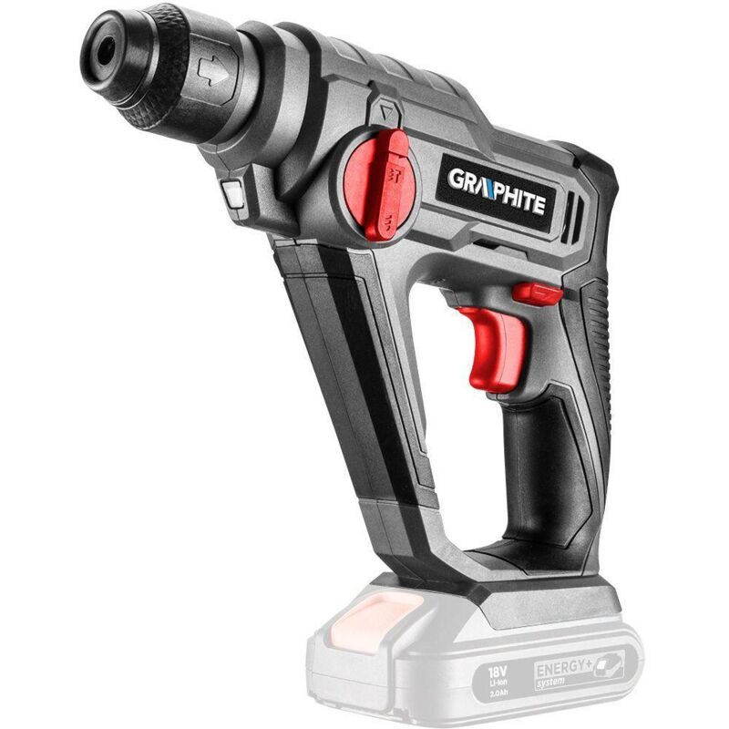 foto del prodotto graphite tassellatore trapano a impatto sds , batteria energy 18v non inclusa, potenza impatto 0,8j, gto 58g009
