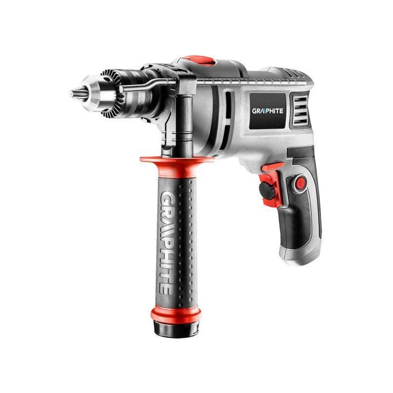 foto del prodotto graphite trapano a percussione 550w, mandrino a chiave 13 mm, con valigetta 58g725