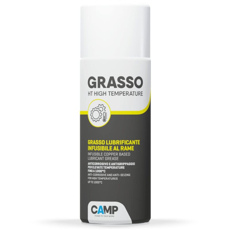 foto del prodotto grasso ht, grasso lubrificante anti grippante al rame per alte temperature fino a 1000 c , protegge da corrosione, grippaggio e usura camp