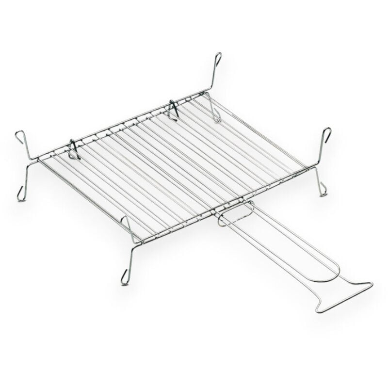 foto del prodotto graticola doppia a barre verticali per barbecue in acciaio - 25x30 cm