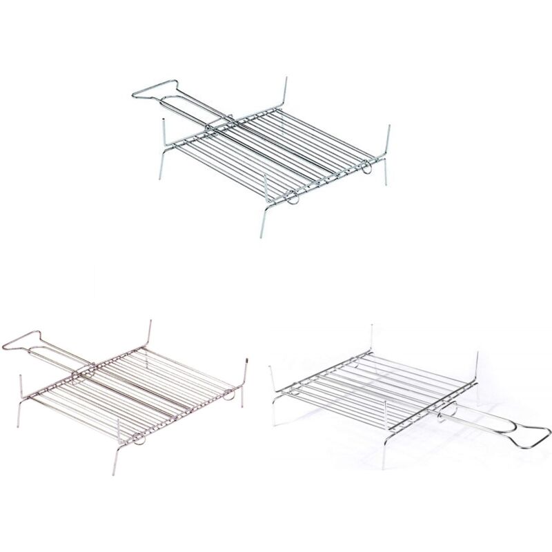 foto del prodotto graticola per barbecue, griglia in acciaio a barre con piedini alta qualità made in italy -25 x 25 cm