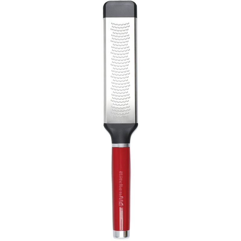 foto del prodotto grattugia con manico in acciaio inossidabile, taglio fine, bidirezionale color rosso imperiale kitchenaid