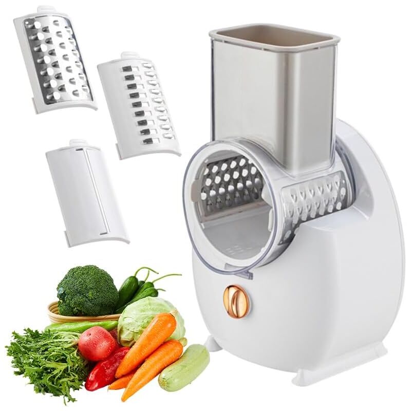foto del prodotto grattugia elettrica per formaggio, macchina per insalata elettrica, grattugia multifunzione, tagliafrutta, tritatutto automatico professionale con