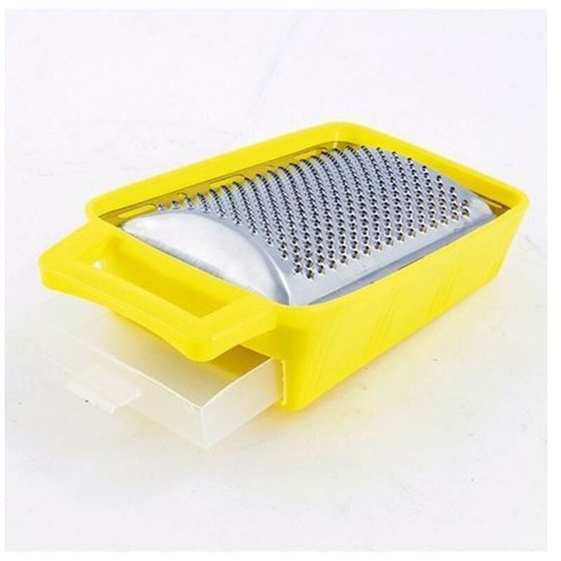 foto del prodotto grattugia in acciaio inox con bacinella in plastica