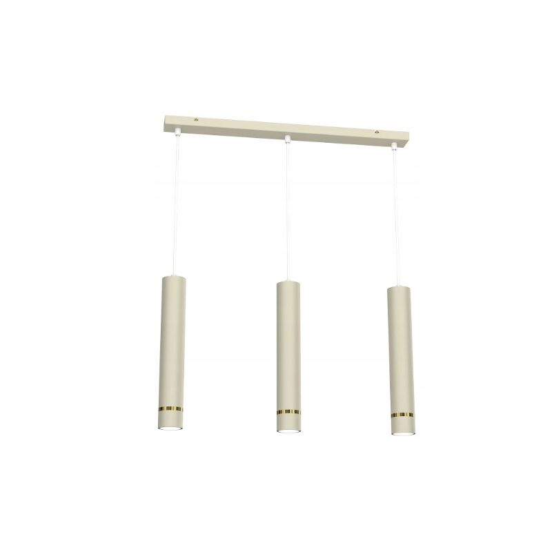 foto del prodotto gratuito. 3x lampada a sospensione tubolare gu10, appesa a una striscia di ghiacciolo oro beige