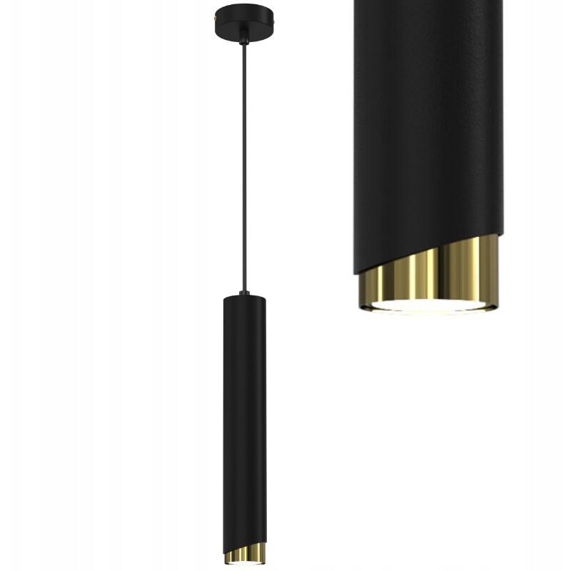 foto del prodotto gratuito. lampada a sospensione a tubo gu10, nero oro ewilight bevel