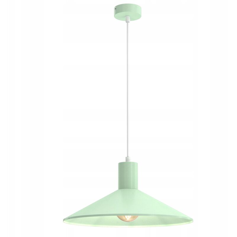 foto del prodotto gratuito. lampada a sospensione ewilight toscana e27, paralume in metallo verde, tetto