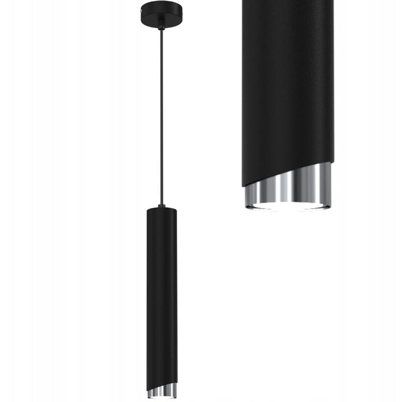 foto del prodotto gratuito. lampada a sospensione tubo gu10, cromo nero ewilight bevel