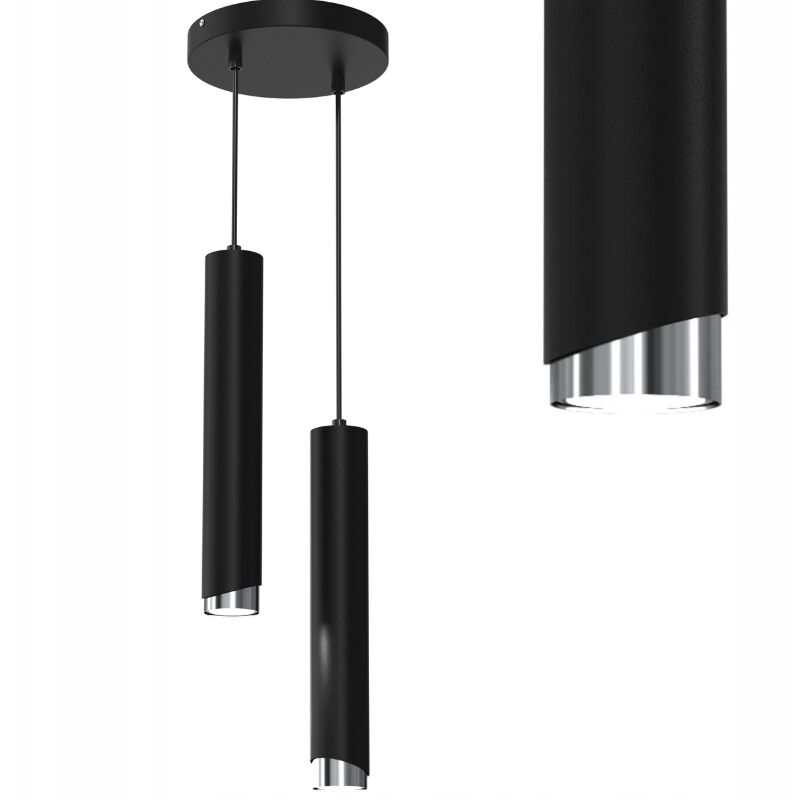 foto del prodotto gratuito. lampada a sospensione tubo gu10, cromo nero ewilight bevel