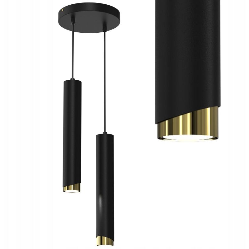 foto del prodotto gratuito. lampada a sospensione tubo gu10, sbalzo nero oro ewilight bevel