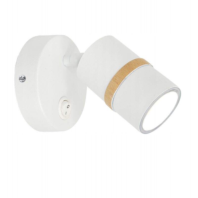 foto del prodotto gratuito. lampada da parete orientabile con interruttore ewilight tube 1xgu10 legno bianco