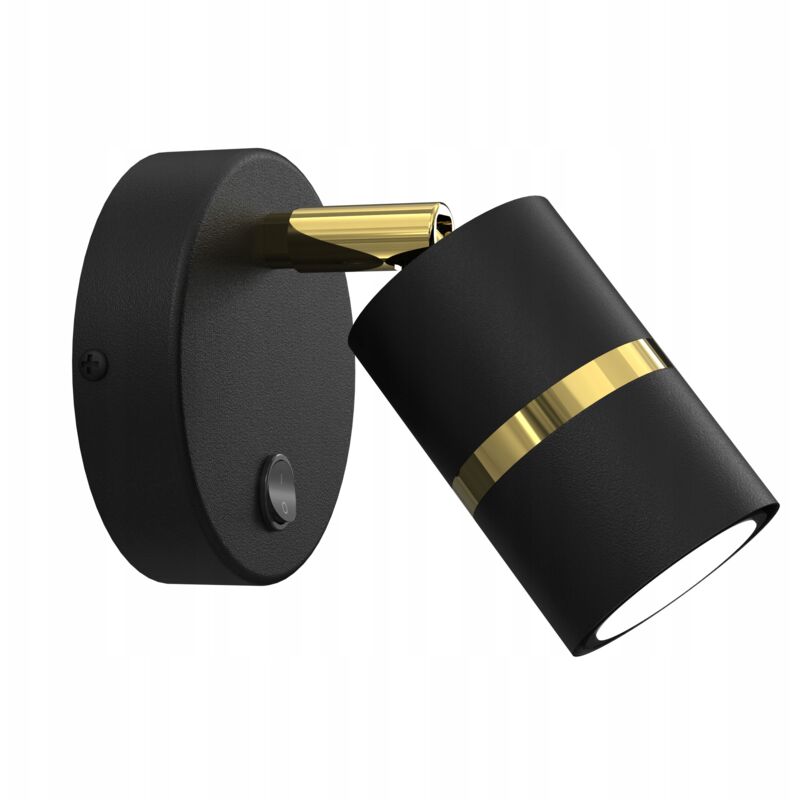 foto del prodotto gratuito. lampada da parete orientabile con interruttore ewilight tube 1xgu10 nero e oro