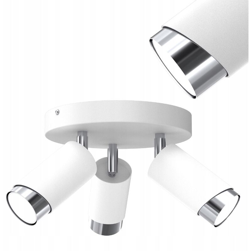 foto del prodotto gratuito. lampada da soffitto a led orientabile 3x gu10 ewilight bevel bianco