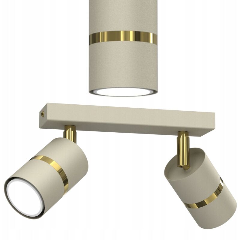 foto del prodotto gratuito. lampada da soffitto ewilight spot con striscia orientabile 2x gu10 beige oro