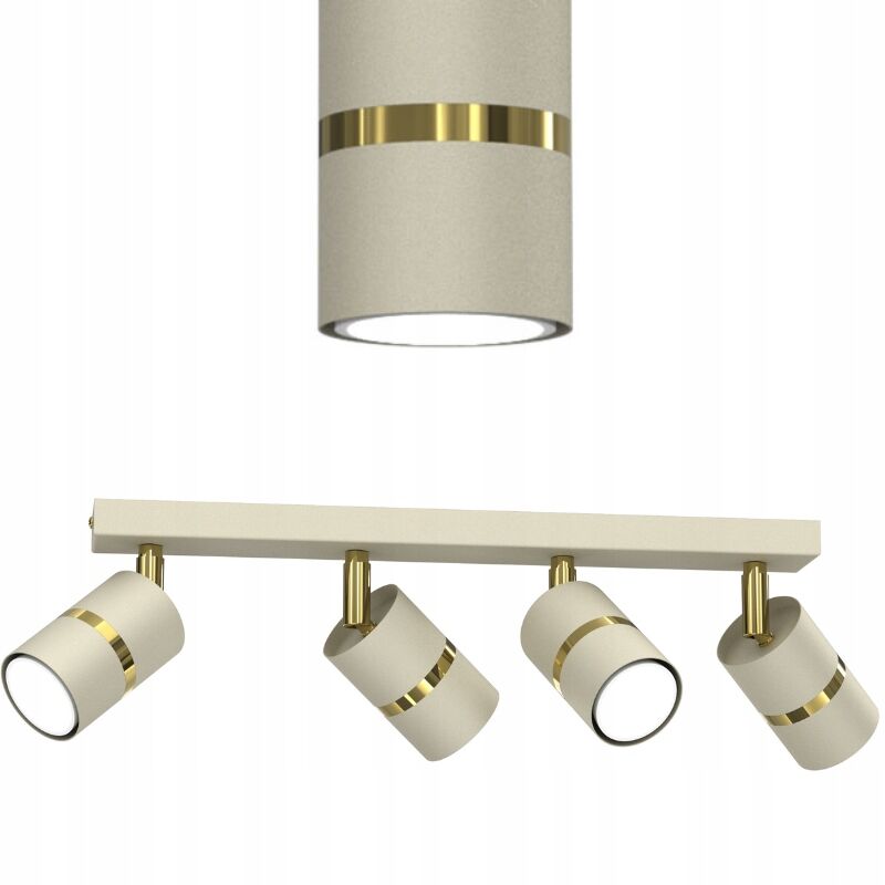 foto del prodotto gratuito. lampada da soffitto ewilight strip, spot orientabili, 4x gu10, beige e oro