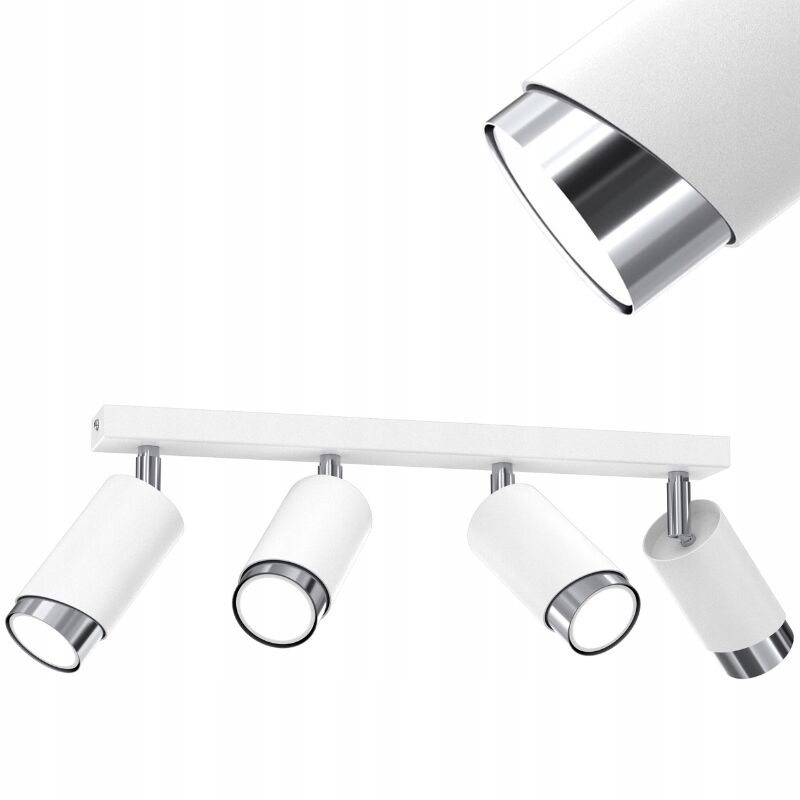 foto del prodotto gratuito. lampada da soffitto striscia led orientabile 4x gu10 ewilight bevel bianco