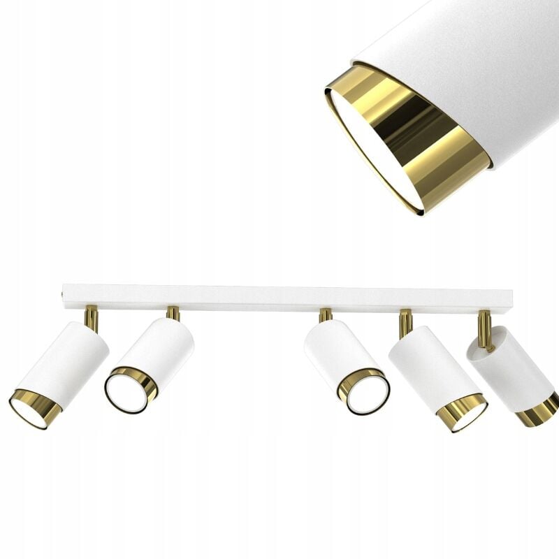 foto del prodotto gratuito. lampada da soffitto striscia led orientabile 5x gu10 ewilight bevel bianco