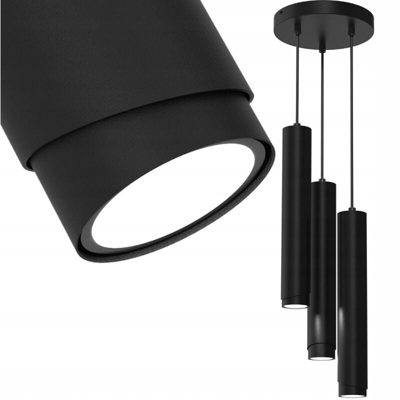foto del prodotto gratuito. lampada sospesa su ruota, tubo gu10, nero opaco, ewilight bevel