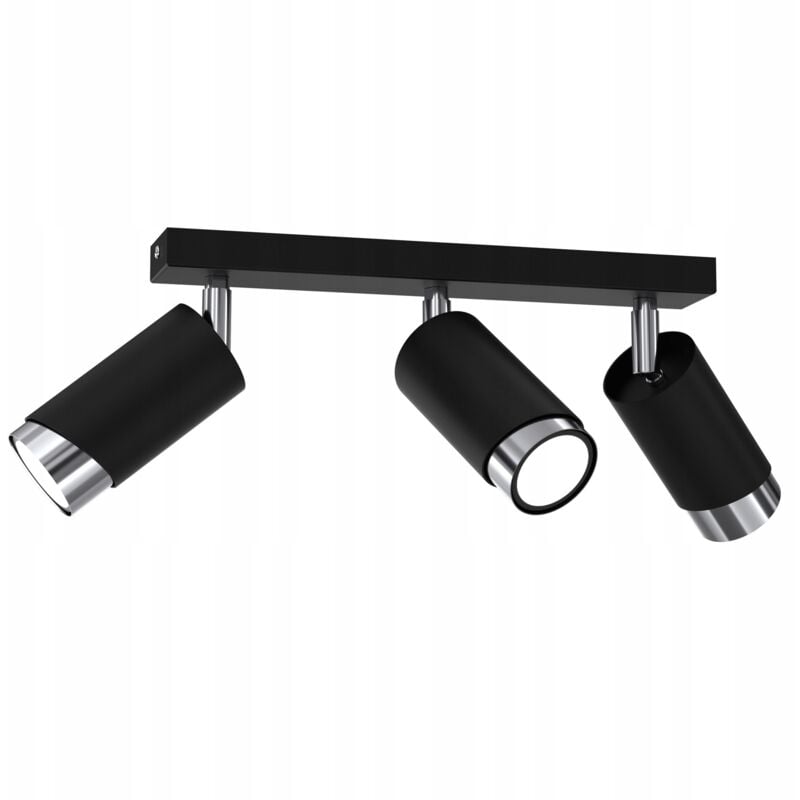 foto del prodotto gratuito. plafoniera led orientabile 3x gu10 ewilight bevel nera