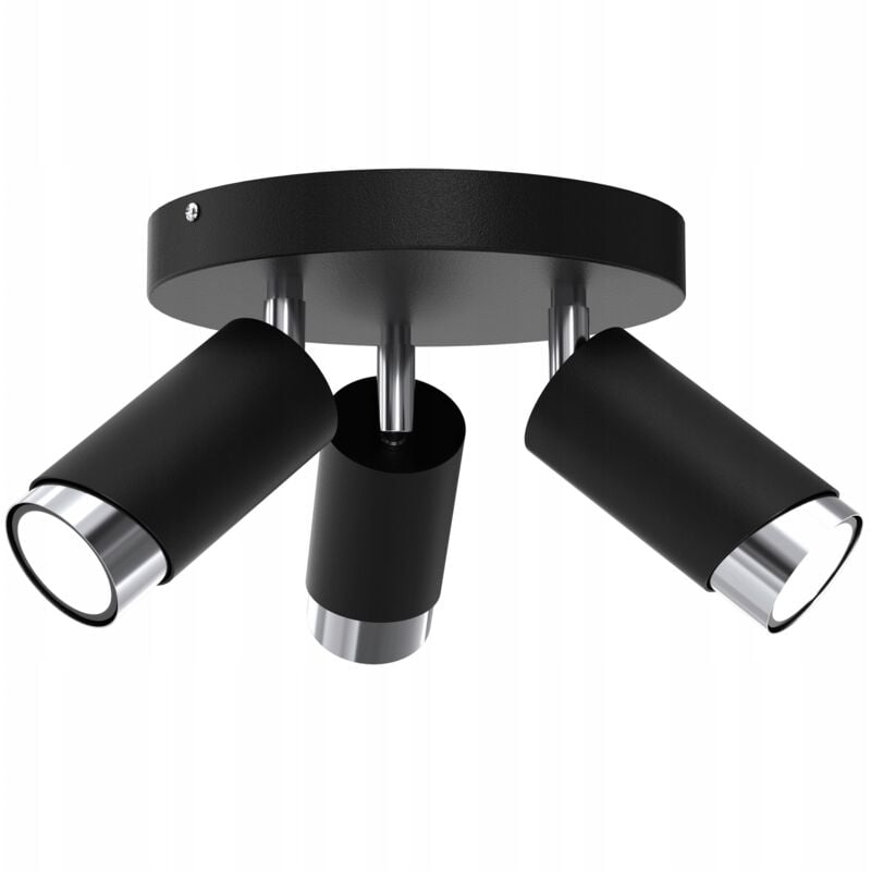 foto del prodotto gratuito. plafoniera led orientabile 3x gu10 ewilight bevel nera