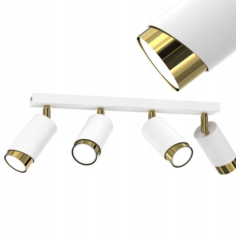 foto del prodotto gratuito. plafoniera striscia led orientabile 4x gu10 ewilight bevel bianco