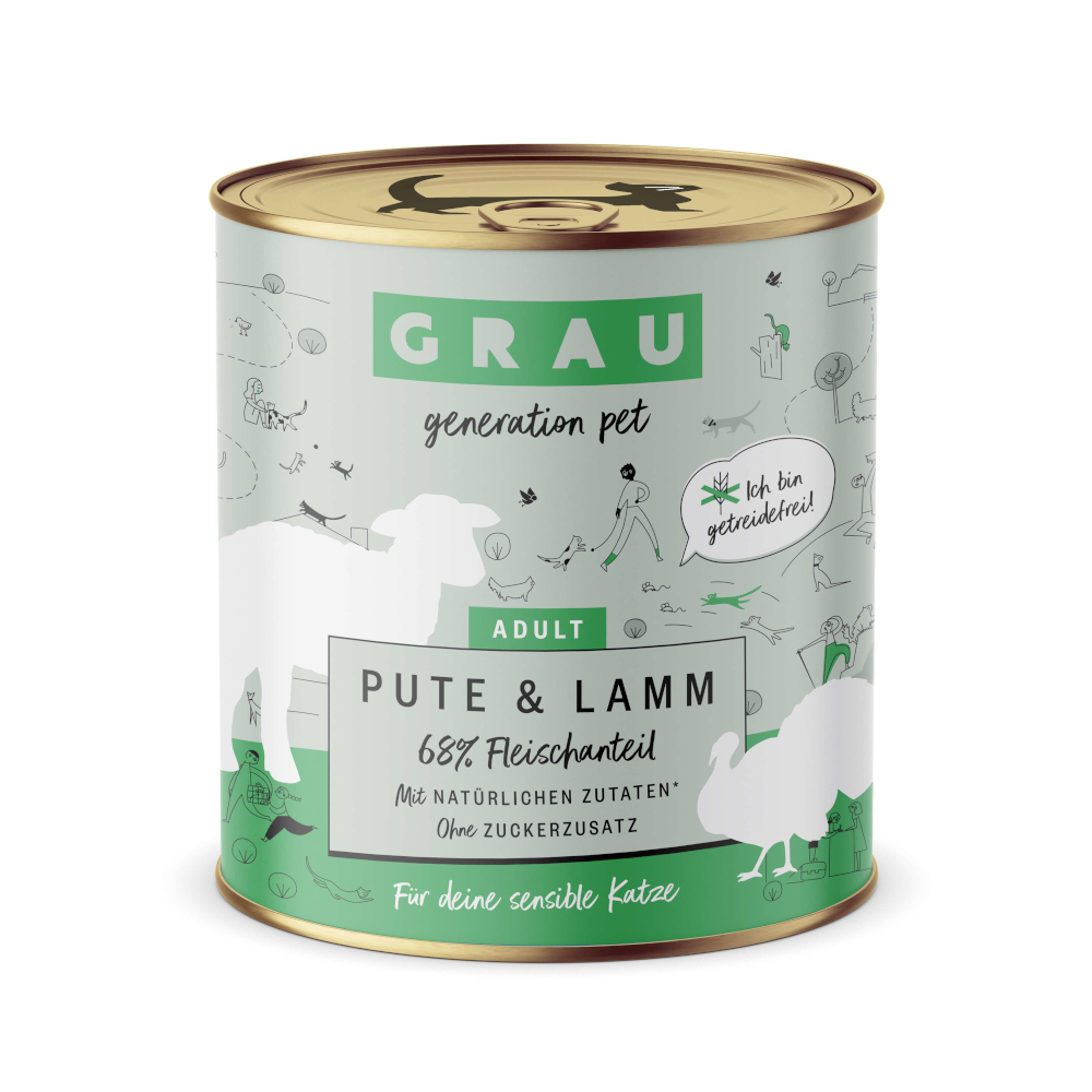 foto del prodotto grau grandi golosi senza cereali 6 x 800 g umido per gatto tacchino agnello