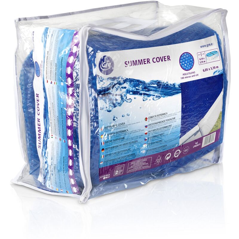 foto del prodotto gre cprov600 cobertor de verano para piscina en forma de ocho de 640 x 390 cms, color azul
