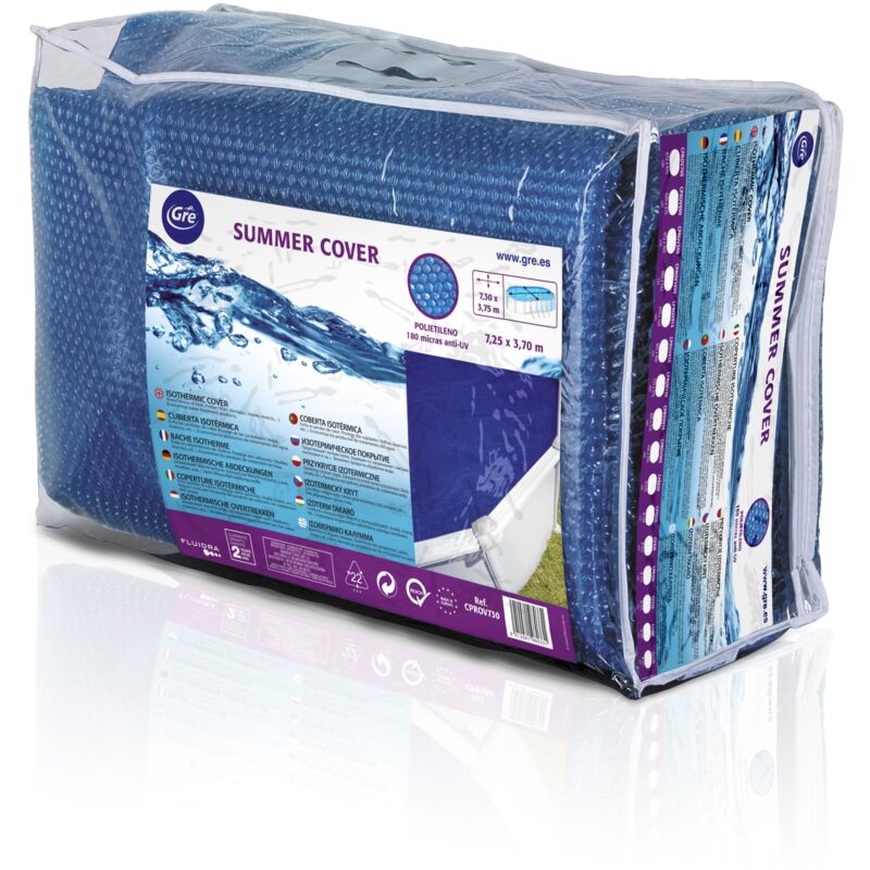 foto del prodotto gre cprov700 cobertor de verano para piscina en forma de ocho de 710 x 475 cms, color azul